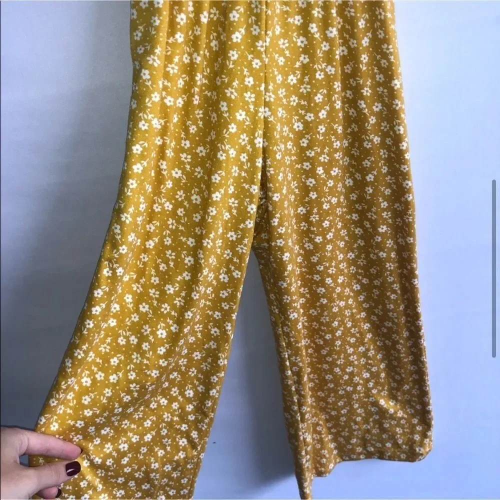 Heart & Arrow Mustard Yellow Floral Print Jumpsuit